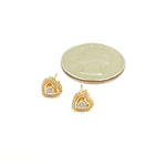Load image into Gallery viewer, 14K Gold and Diamonds Heart Earrings. EFC51817
