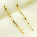 Load image into Gallery viewer, 14K Solid Gold and Diamonds Threader Earrings. EFC52055
