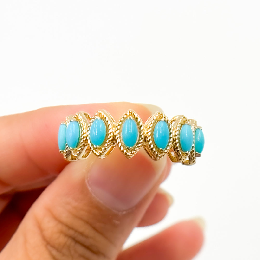 Gold Turquoise Gemstone Ring