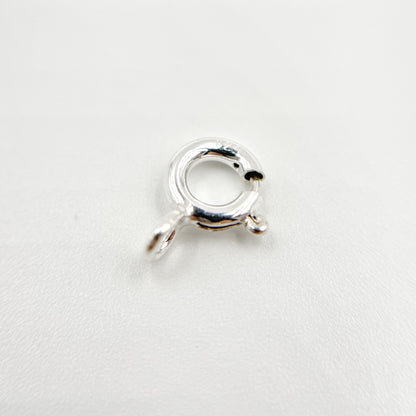 7MM White Sterling Silver Spring Ring Clasp