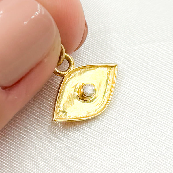 Diamond Sterling Silver Eye Charm