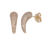 Load image into Gallery viewer, 14k Solid Gold Diamond Horn Studs Earrings