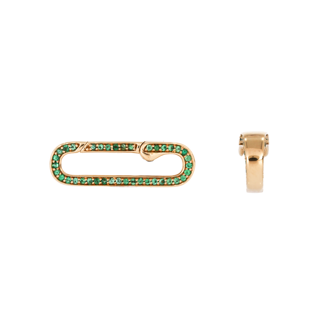 14K Solid Gold Oval Clasp with Precious Stones. ASF77026