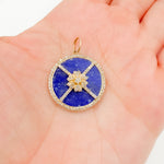 Load image into Gallery viewer, KG159. 14K Gold Flower Round Pendant