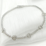 Load image into Gallery viewer, OJ7530. 14K White Gold Bracelet with Diamond Hearts