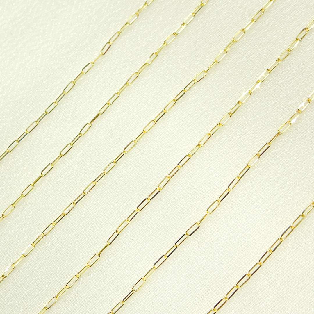 025FVBFVT5byFt. 14K Solid Yellow Gold Flat Paperclip Chain by Foot