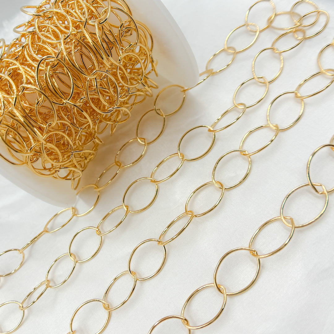 14k Gold Filled Smooth Oval Link Chain. 674