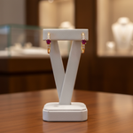 Load image into Gallery viewer, EHA57619RU. 14K Solid Gold Ruby &amp; Diamond &amp; Hoop Earrings