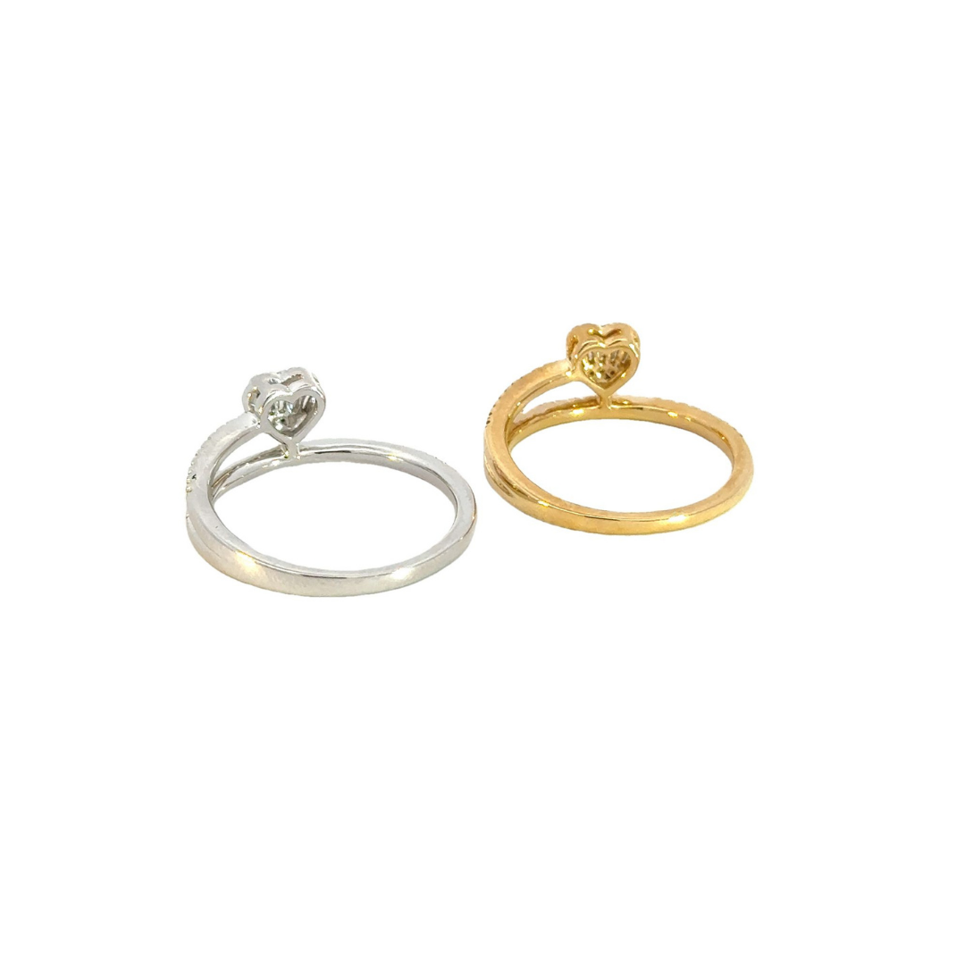 14k Solid Gold Double Band Heart Ring.
