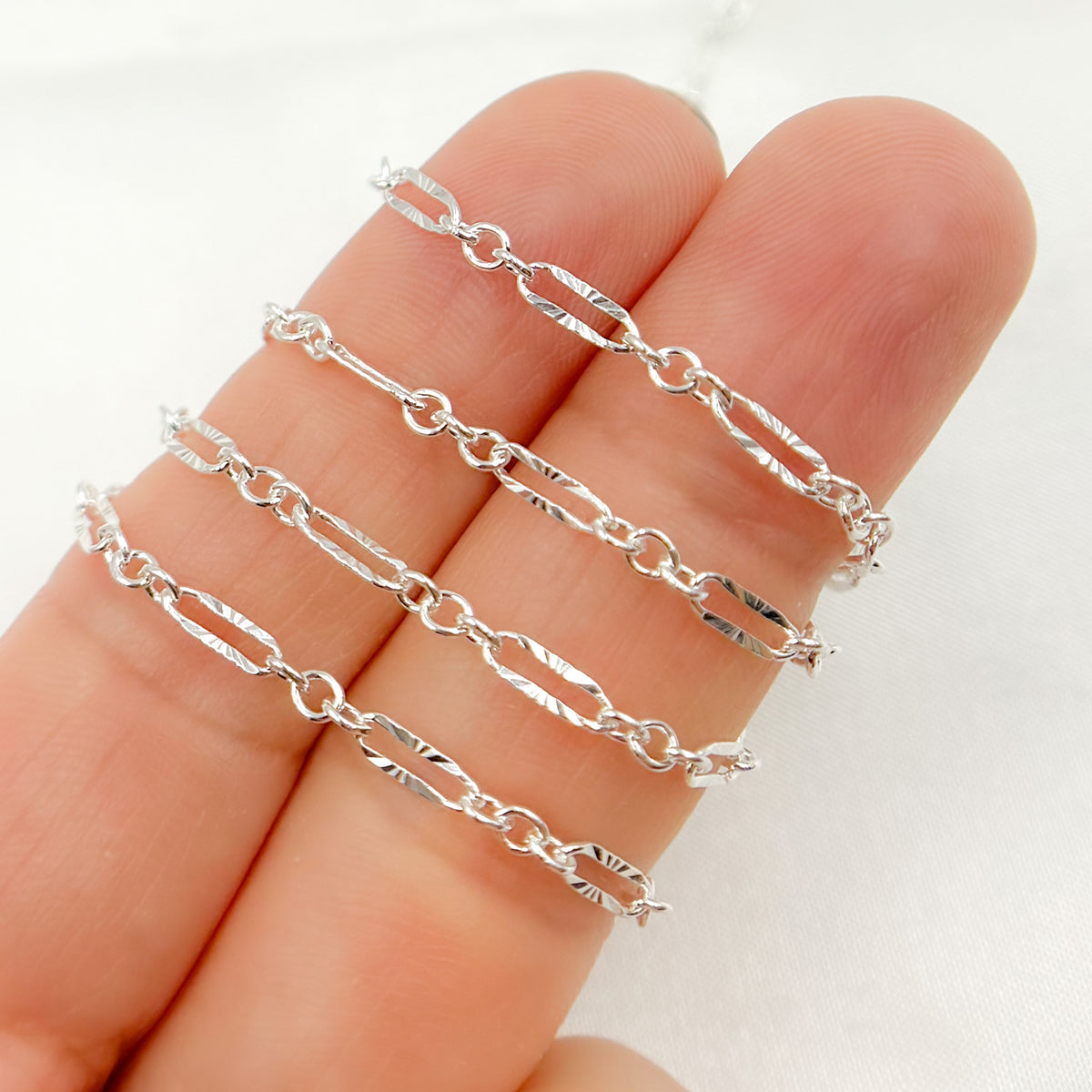 Shop Now Sterling Silver Diamond Cut Marina Link Chain