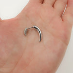 Load image into Gallery viewer, EFG53690. 14k Solid White Gold Diamond Double Horn Studs Earrings
