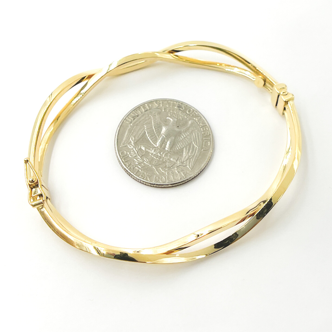 Bangle8. 14K Solid Gold Braided Bangle