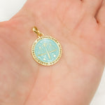 Load image into Gallery viewer, DP612A. Diamond Sterling Silver Round Libra Zodiac Enamel Pendant
