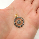 Load image into Gallery viewer, DP069B. Diamond Sterling Silver Round Sun Pendant
