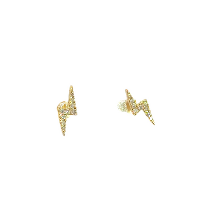 ER415222Y. 14K Solid Gold Diamond Ray