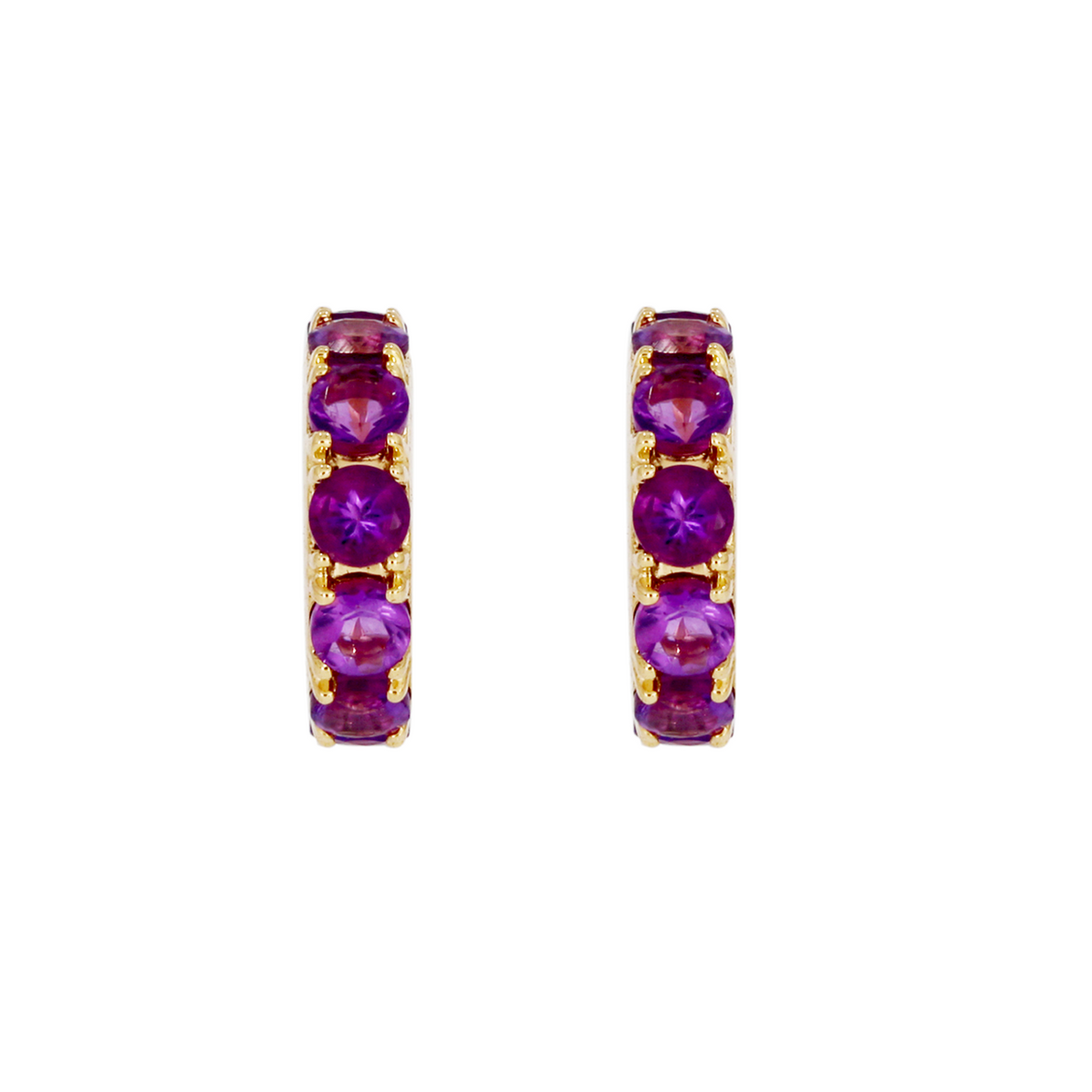 CMZ00096N. 14K Solid Gold Natural Gemstone Round Ring Slider