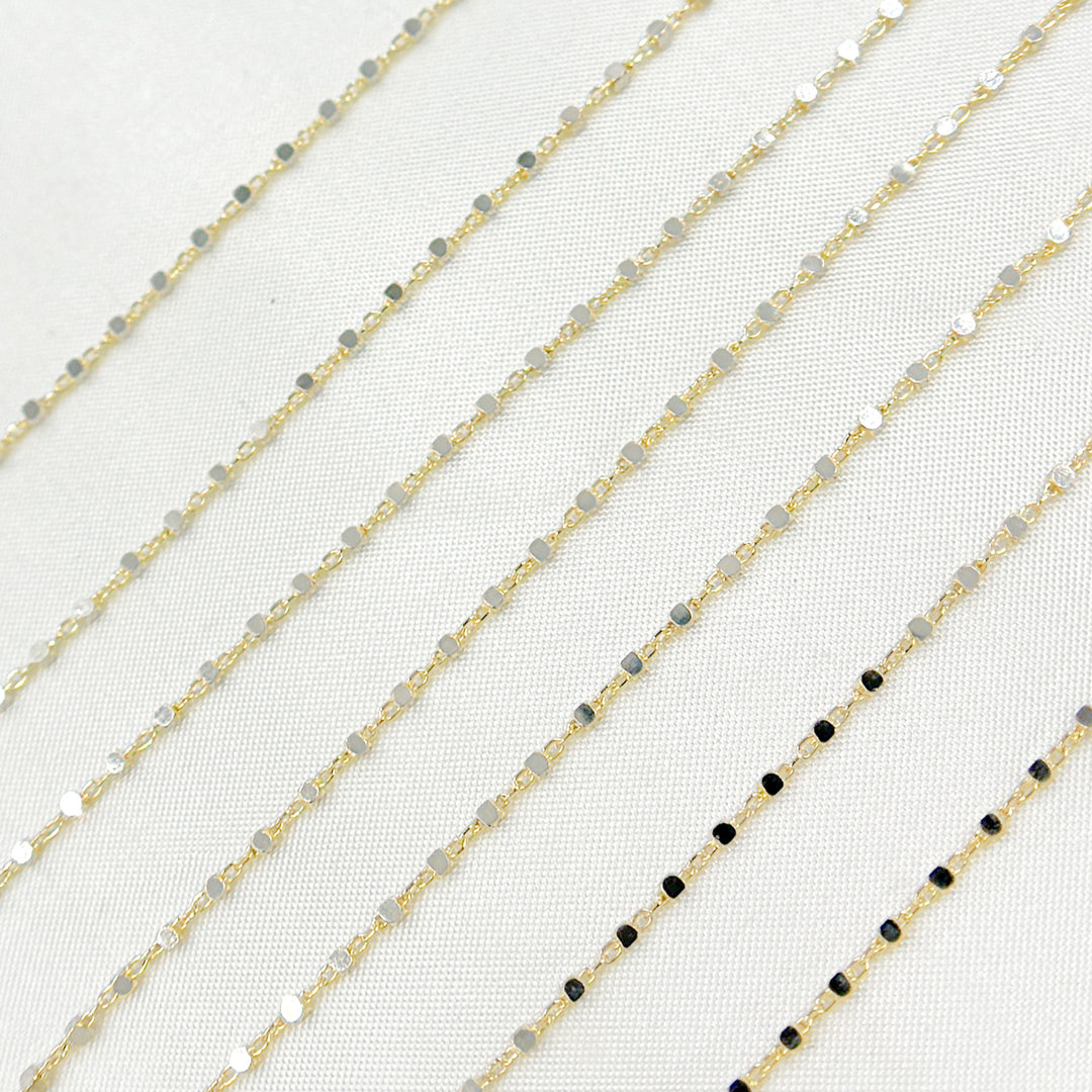 030R02S0QT4BDBbyFt. 14K Solid Yellow and White Gold Satellite Cubes Chain