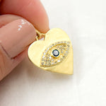 Load image into Gallery viewer, DC981. Diamond Sterling Silver Heart Eye Pendant with Gemstone
