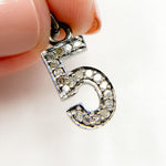 Load image into Gallery viewer, DC504. Diamond Sterling Silver Number &quot;5&quot; Charm
