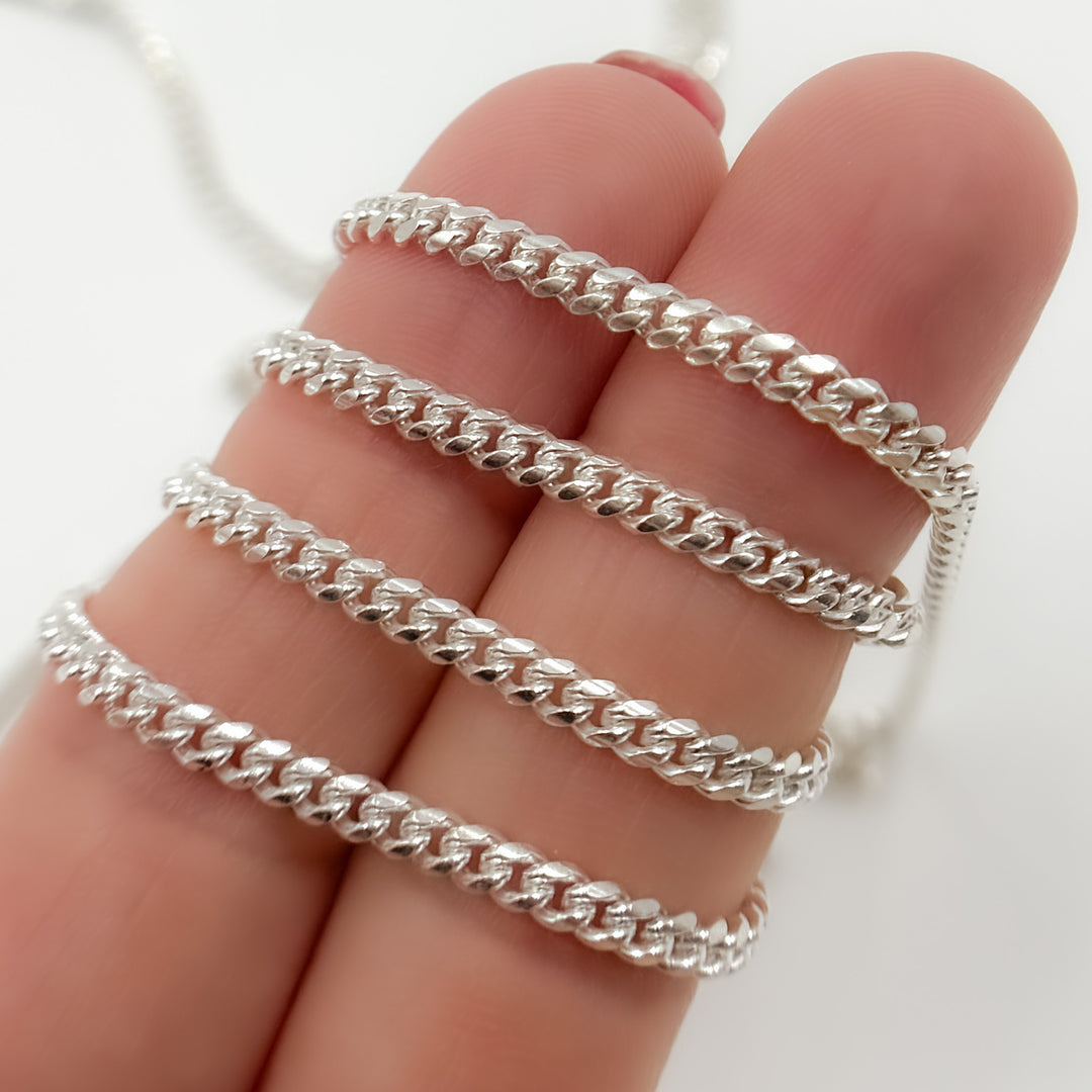 Z73SS. Sterling Silver Flat Curb Chain