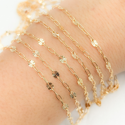 V221GF. 14k Gold Filled Marina and Cable Link Chain