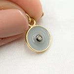 Load image into Gallery viewer, DC223A. Diamond Sterling Silver Round Enamel Charm
