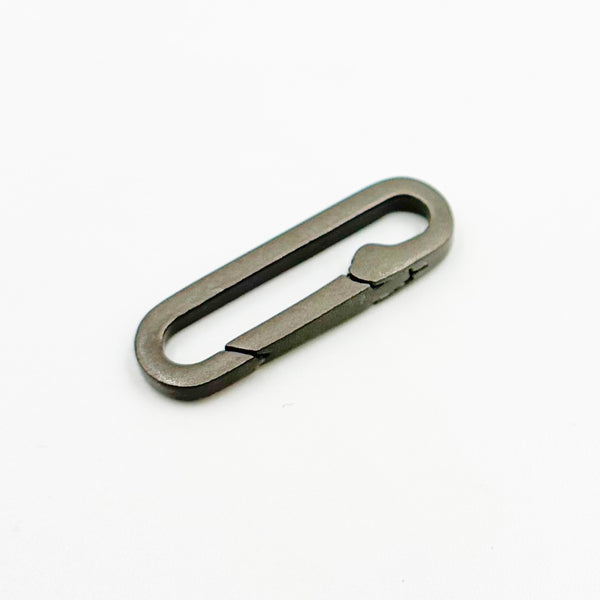 Black Rhodium Matt Sterling Silver Oval Clasp