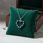 Load image into Gallery viewer, PHD38921. 14K Solid Gold Diamond and Gemstone Heart Shape Necklace
