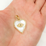 Load image into Gallery viewer, DP945. Diamond Sterling Silver Heart Pendant with Gemstone
