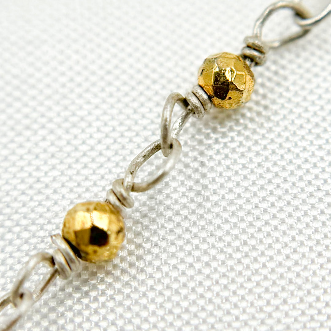 GPR1. Pyrite Sterling Silver Wire Chain