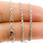 Load image into Gallery viewer, 14K Solid White Gold Rope Necklace. 030CRDP0L8LWG
