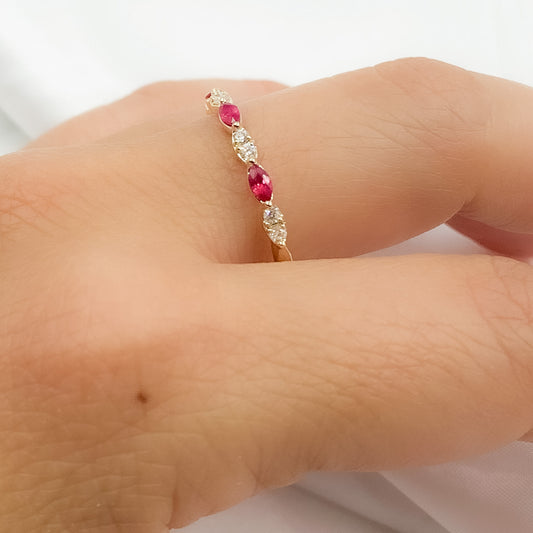14K Solid Gold Diamond and Gemstone Ring.