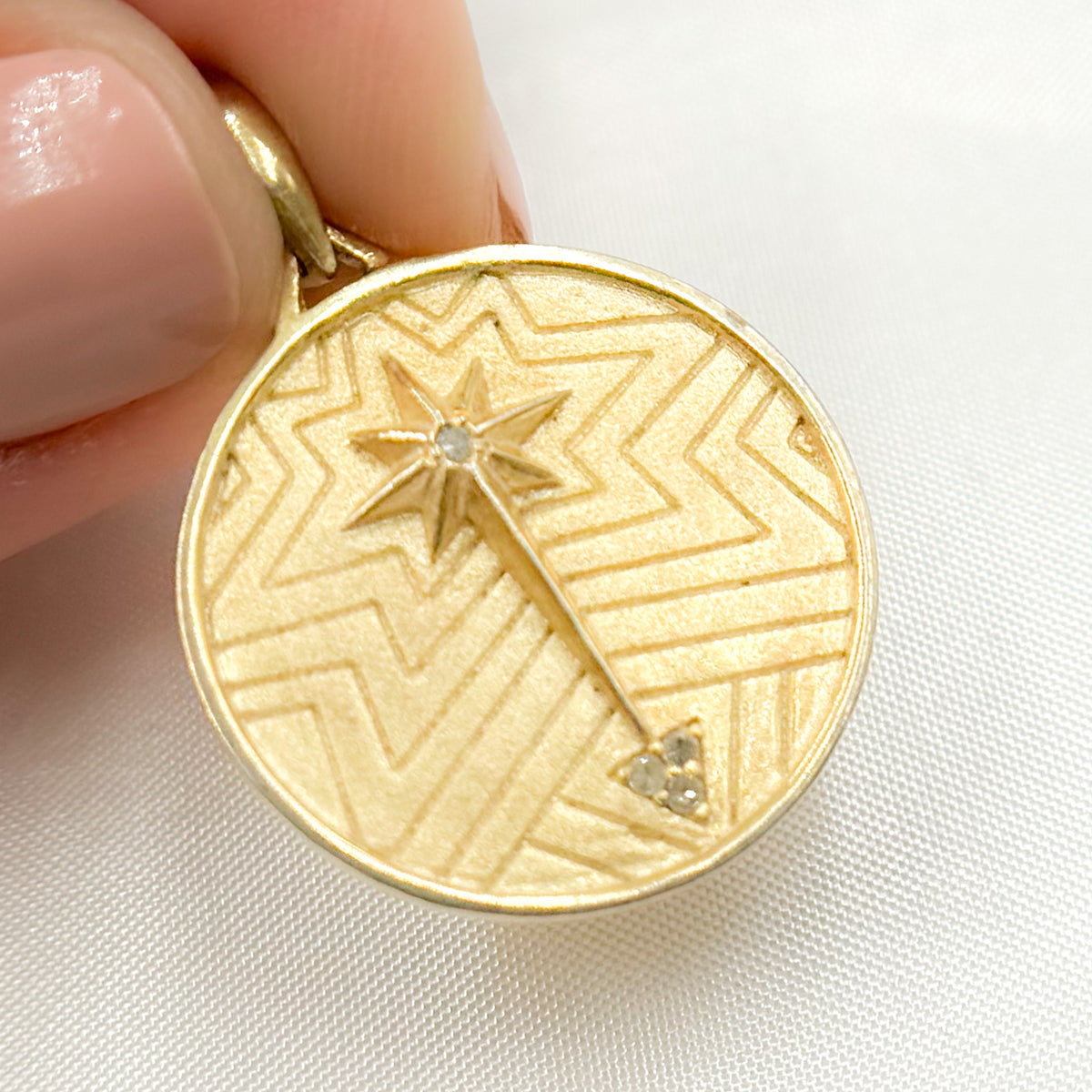 Sterling Silver Round Star Pendant