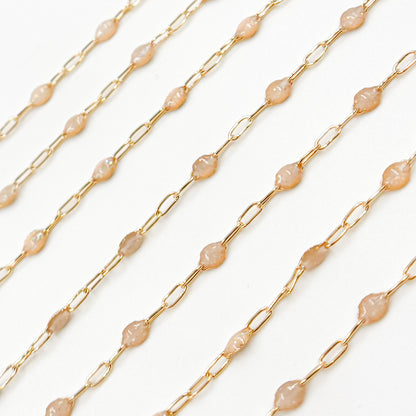 Shop Gold Filled Golden Shade Color Opal Enamel Cable Chain