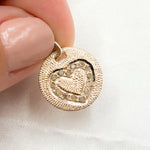 Load image into Gallery viewer, DC576. Diamond Sterling Silver Round Heart Charm
