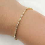 Load image into Gallery viewer, 14k Solid Gold Diamond Baguette Bracelet. BTN65081
