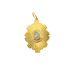 Load image into Gallery viewer, 14K Solid Gold Organic Shape Charm with Diamond and Gemstone. CGDP46
