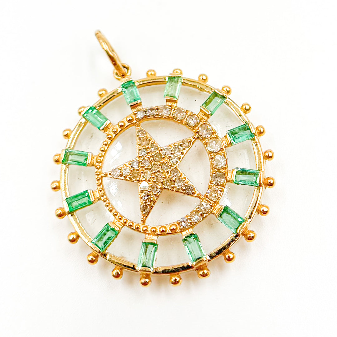 Shop Now  Solid Gold Star Round Pendant