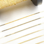 Load image into Gallery viewer, 040FLP1BBT2byFt. 14k Solid Gold Flat Marina Link Chain