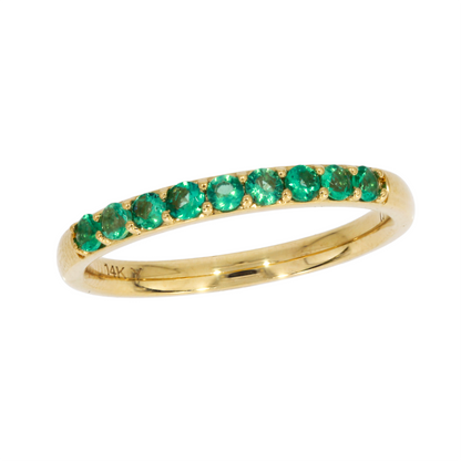 RAZ01843EM. 14K Solid Gold Emerald Band Ring