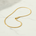 Load image into Gallery viewer, 260CCTDBRA8. 14K Solid Gold Flat Snake Necklace