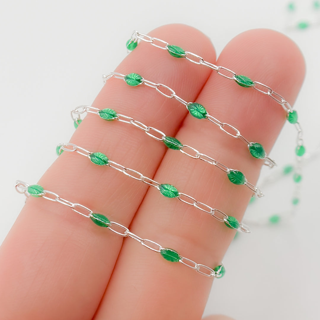 V250ENSS. Sterling Silver Enamel Satellite Chains