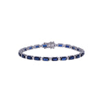 Load image into Gallery viewer, CB97271BS5X3. 14K Solid White Gold Diamond and Blue Sapphire Bracelet