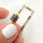 Load image into Gallery viewer, DC083A. Diamond Sterling Silver Rectangle Enamel Carabiner Clasp
