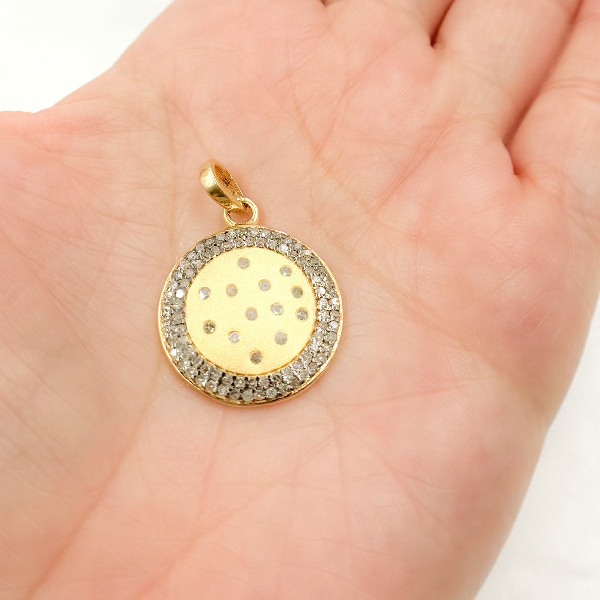 Diamond Sterling Silver Round Pendant