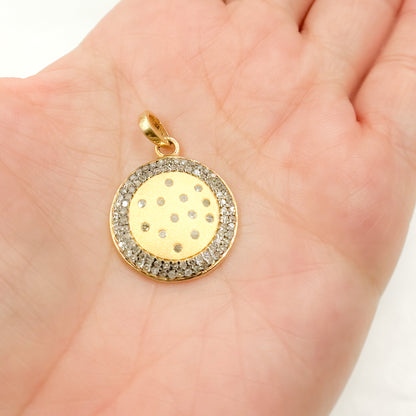 Diamond Sterling Silver Round Pendant