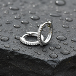 Load image into Gallery viewer, EHB56864. 14K Solid Yellow Gold Diamond Huggie Hoop Earrings