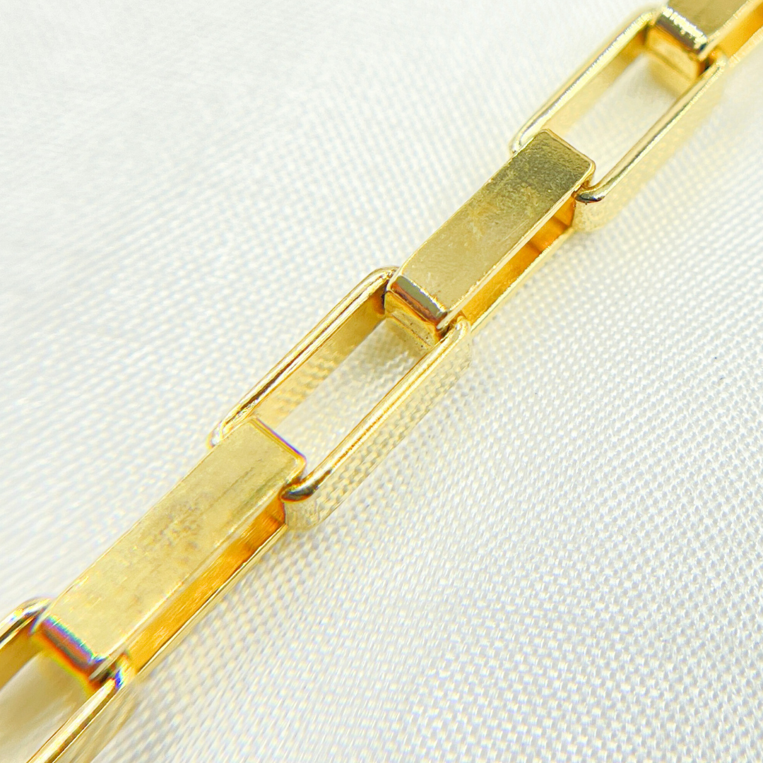 V42GP. Gold Plated 925 Sterling Silver Flat Box Chain