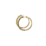 Load image into Gallery viewer, 14k Solid Gold Diamond and Emerald Hoops. EHD56614EM
