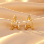 Load image into Gallery viewer, EFB53671. 14K Solid Rose Gold Diamond Stud Earrings